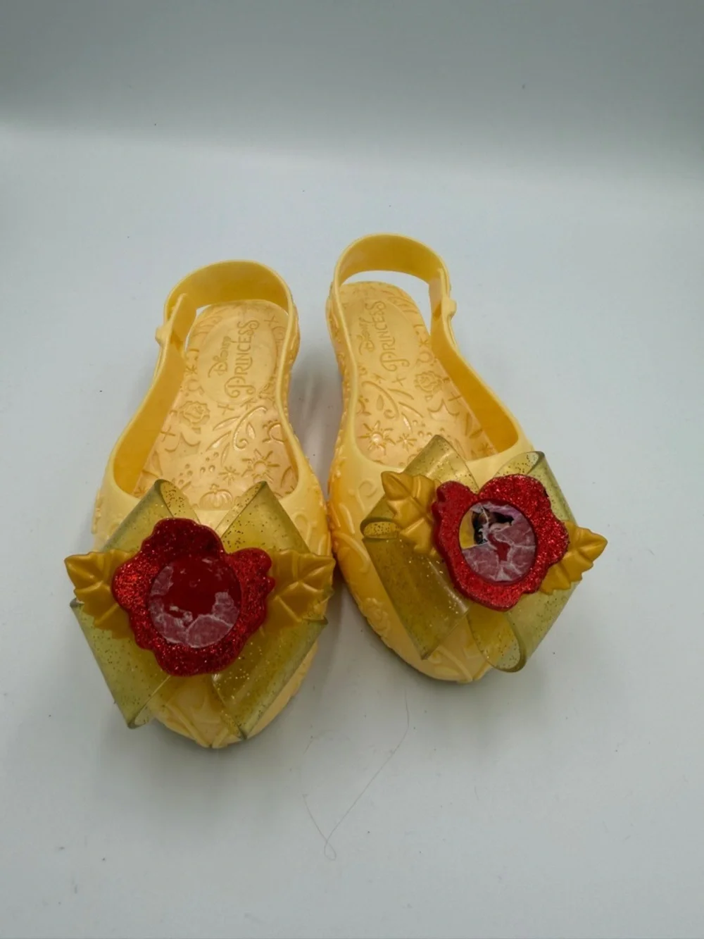 Disney Princess Girls 8 Belle Beauty and Beast Yellow Slingback Dress Up Shoe